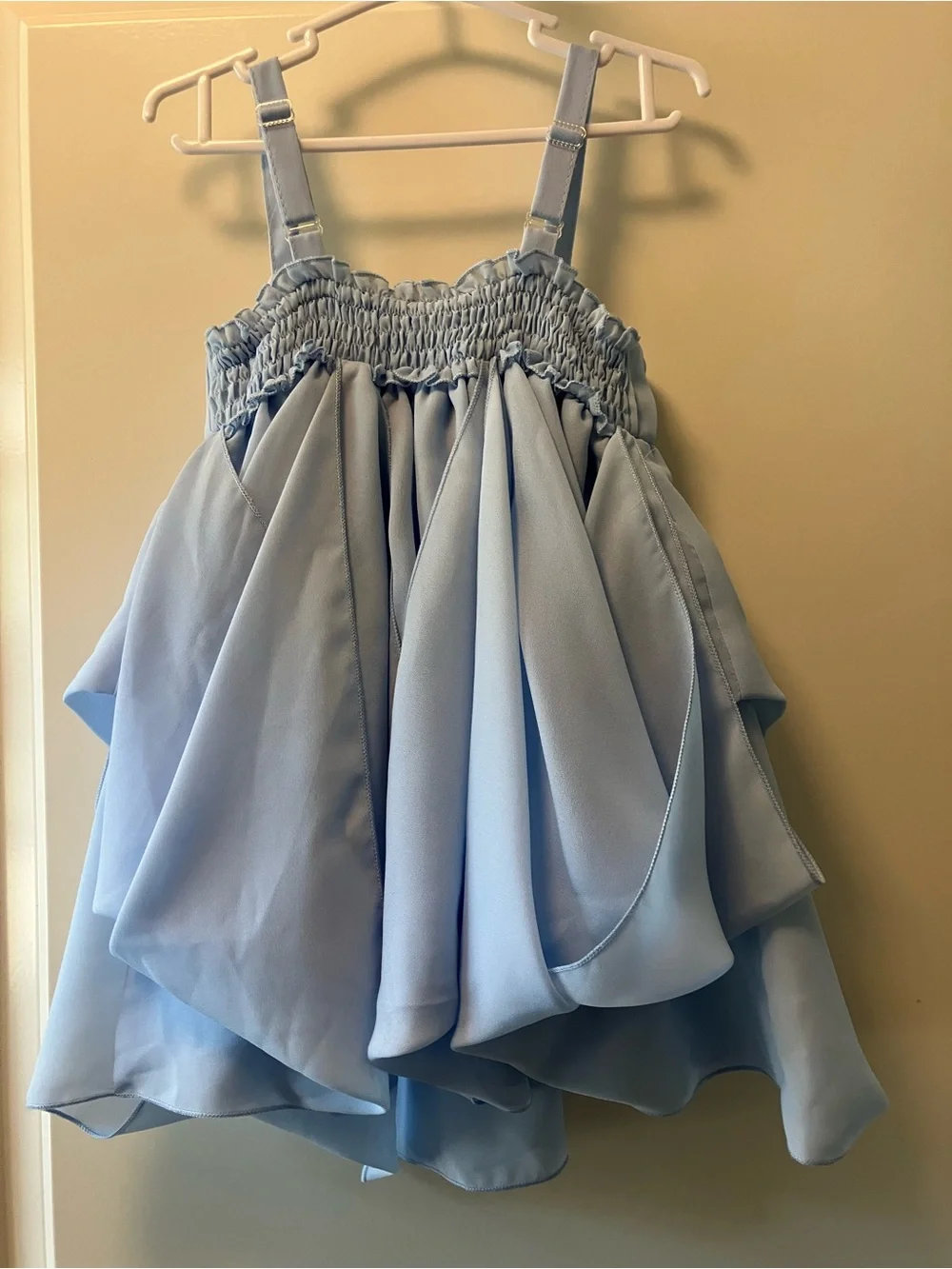 Special Occasion Formal Toddler Dress Light Blue With Removable Flower Detail